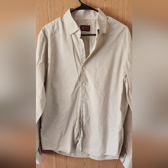 Consequences,Mens, Button Down Shirt, Size Large , Birchwood, City Paisley - Picture 2 of 6